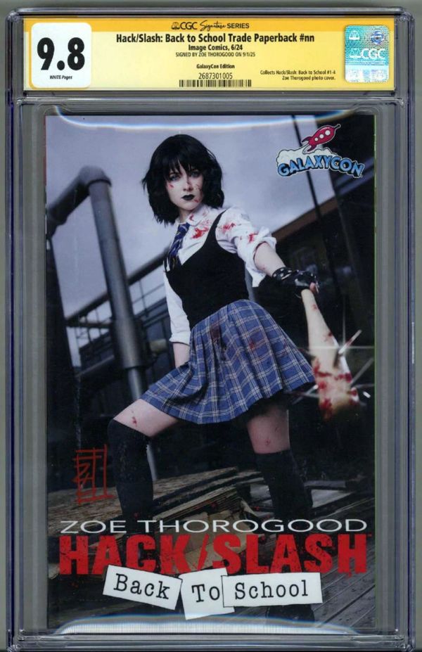 Image for HACK/SLASH: BACK TO SCHOOL TRADE PAPERBACK CGC 9.8 SS SIGNED ZOE THOROGOOD POP 4