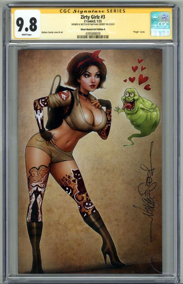 Image for ZIRTY GIRLZ #3 CGC 9.8 SS SIGNED SKETCH NATHAN SZERDY GHOST BUSTED VIRGIN POP 2
