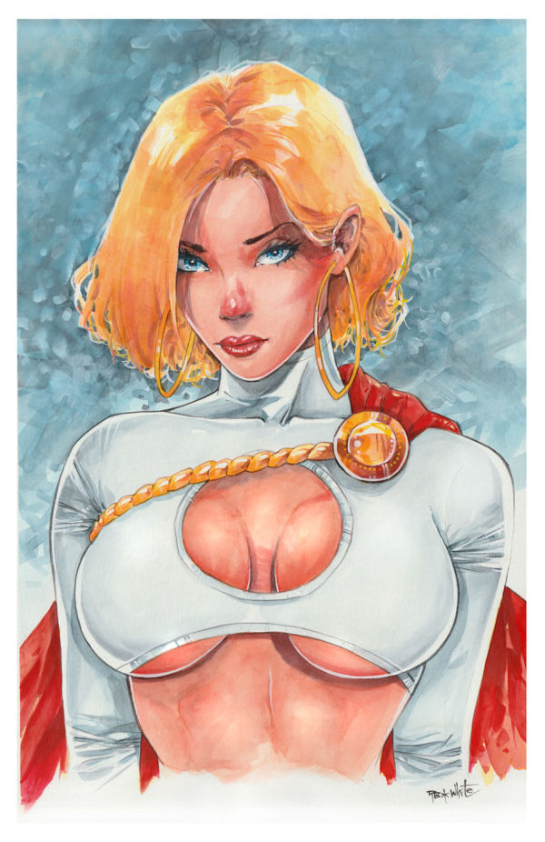 Image for Power Girl  11x17 watercolor 
