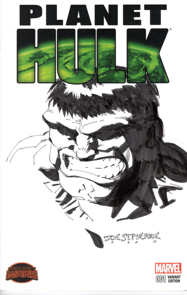 Image for HULK SKETCH COVER ORIGINAL ART SIGNED BY JOE ST. PIERRE