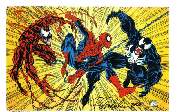 Image for SPIDER-MAN VS. CARNAGE & VENOM COLOR PRINT BY BAGLEY & EMBERLIN (SIGNED)