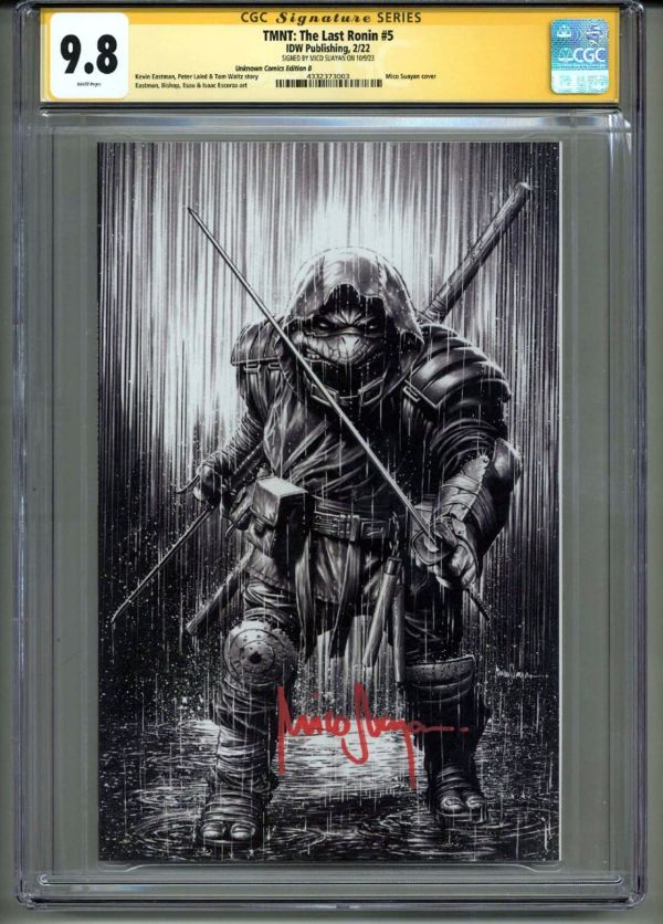 Image for TMNT: THE LAST RONIN #5 CGC 9.8 SS SIGNED MICO SUAYAN B&W VIRGIN VARIANT POP 5