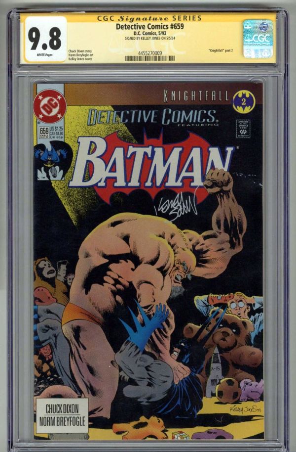 Image for DETECTIVE COMICS #659 CGC 9.8 SS SIGNED KELLEY JONES BATMAN KNIGHTFALL LOW POP 9