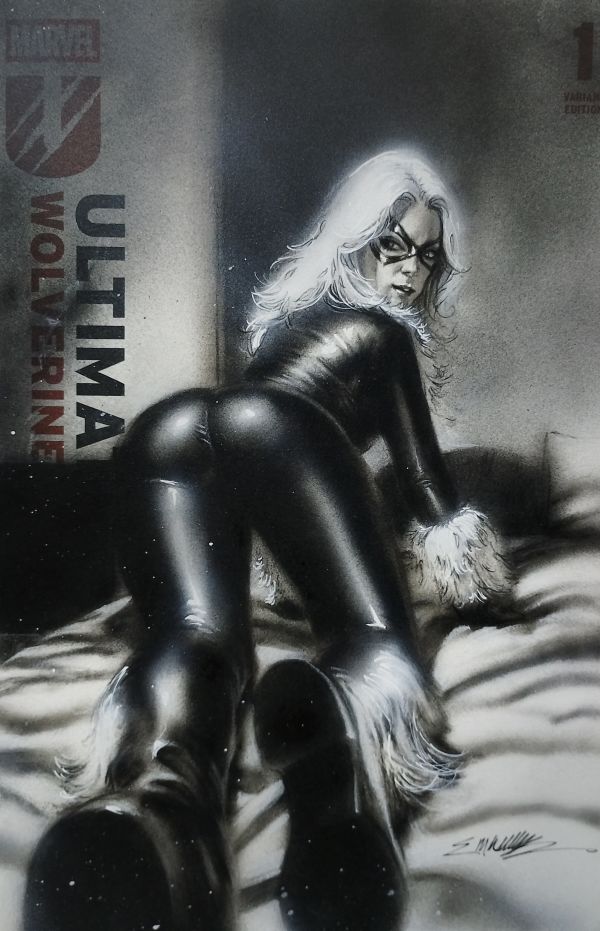 Image for Black cat charcoal pencils And indian inks on AirBrush by Manu Silva 