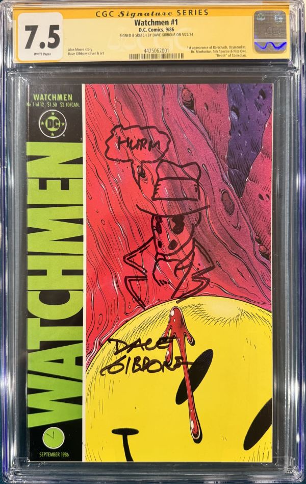 Image for DAVE GIBBONS RARE RORSCHACH SKETCH Watchmen 1 CGC 