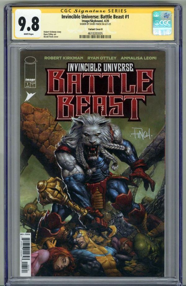 Image for INVINCIBLE UNIVERSE BATTLE BEAST #1 CGC 9.8 SS SIGNED DAVID FINCH VARIANT COVER