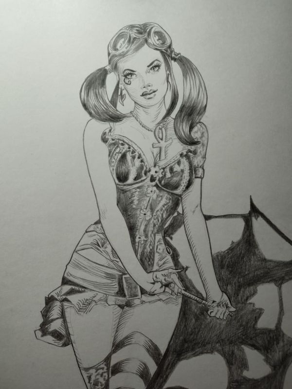 Image for Death (Steampunk) Pencil Illustration