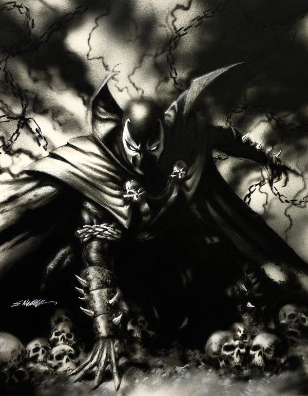 Image for Spawn charcoal pencils And AirBrush 11x17 size by Manu Silva