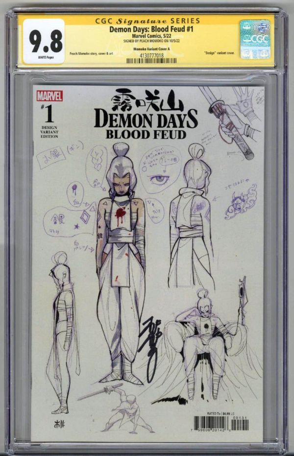 Image for DEMON DAYS: DEMON DAYS #1 CGC 9.8 SS SIGNED PEACH MOMOKO VARIANT COVER POP 6