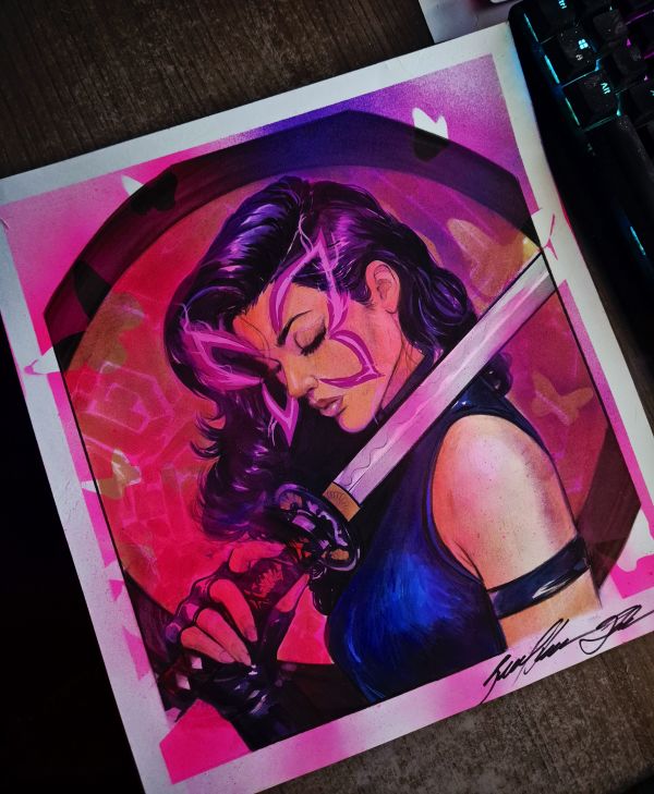 Image for Psylocke - Pinup art by Guilherme Silva - 10,5" x 12"