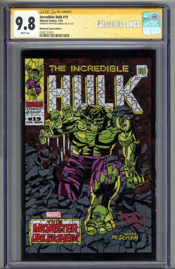 Image for INCREDIBLE HULK #19 CGC 9.8 SS SIGNED MATTHEW DIMASI SHATTERED VARIANT POP 7