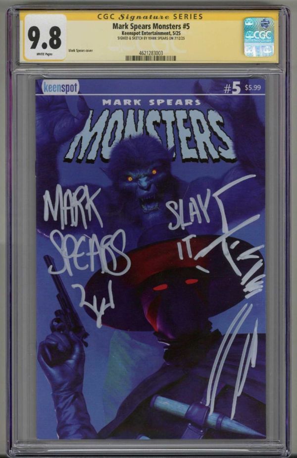 Image for MARK SPEARS MONSTERS #5 CGC 9.8 SS SIGNED + REMARK + SKETCH MARK SPEARS POP 1