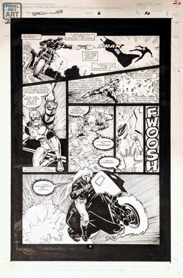 Image for Ghost Rider (1990) #6 Pg. 20 by Javier Saltares & Mark Texeira 13x19