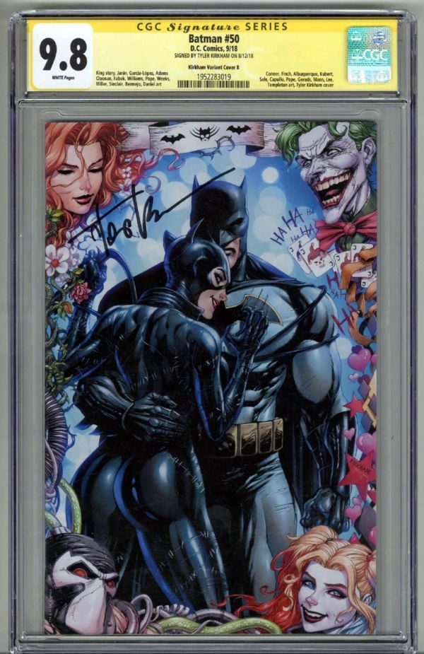 Image for BATMAN #50 CGC 9.8 SS SIGNED TYLER KIRKHAM VARIANT COVER B CATWOMAN LOW POP RARE