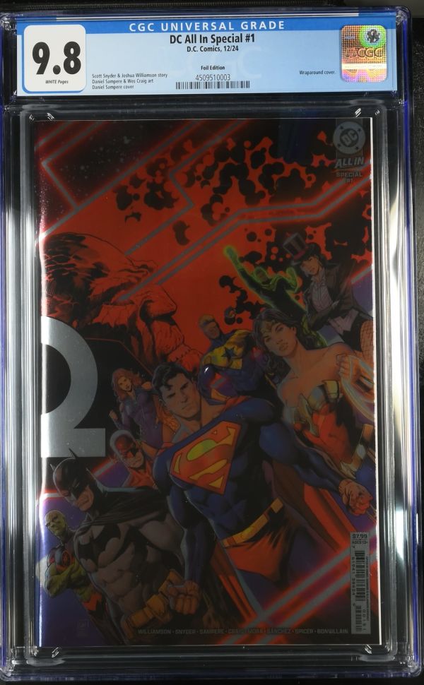 Image for DC All In Special #1 | Foil Edition | CGC 9.8 | UniversalWraparound cover.Scott Snyder & Joshua Williamson storyDaniel Sampere & Wes Craig artDaniel Sampere cover