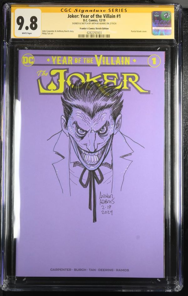 Image for Joker: Year of the Villain #1 CGC 9.8 Signed & Sketched by Arthur Adams