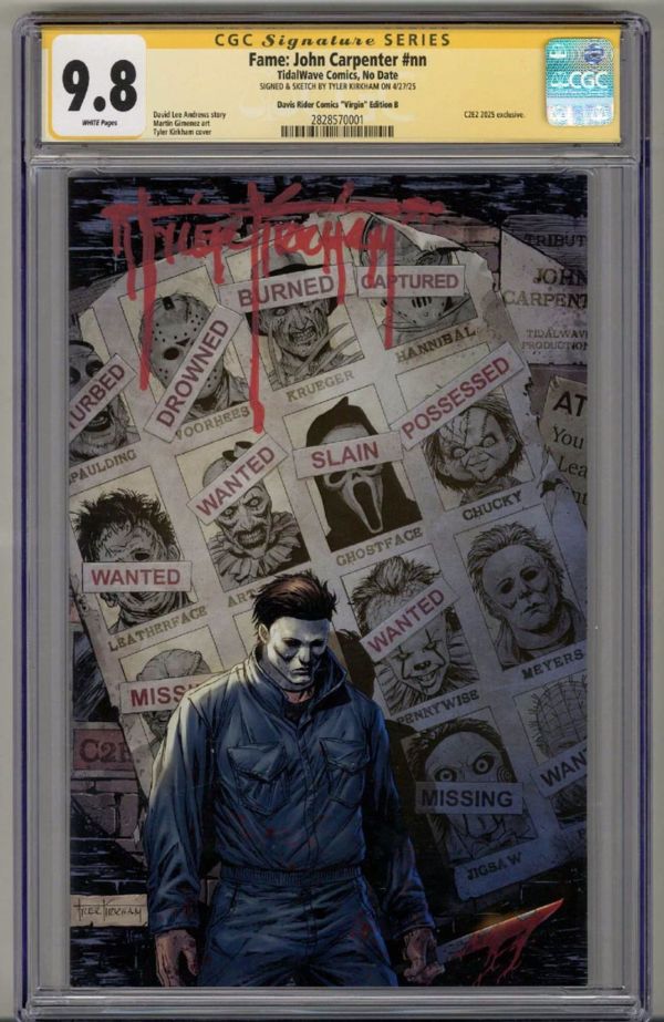 Image for FAME: JOHN CARPENTER CGC 9.8 SS SIGNED TYLER KIRKHAM C2E2 VIRGIN LOW POP 4