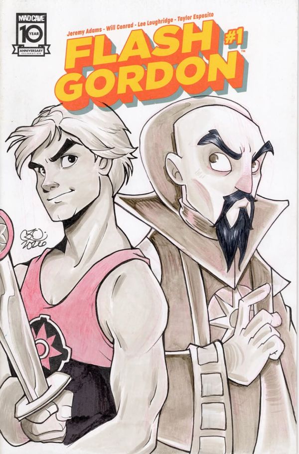Image for Flash Gordon and Emperor Ming sketch cover by Chrissie Zullo Uminga and Chris Uminga