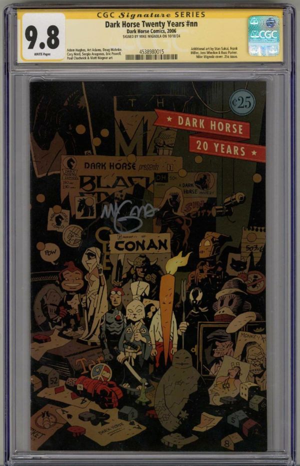 Image for DARK HORSE TWENTY YEARS CGC 9.8 SS SIGNED MIKE MIGNOLA .25 COVER LOW POP 13 RARE