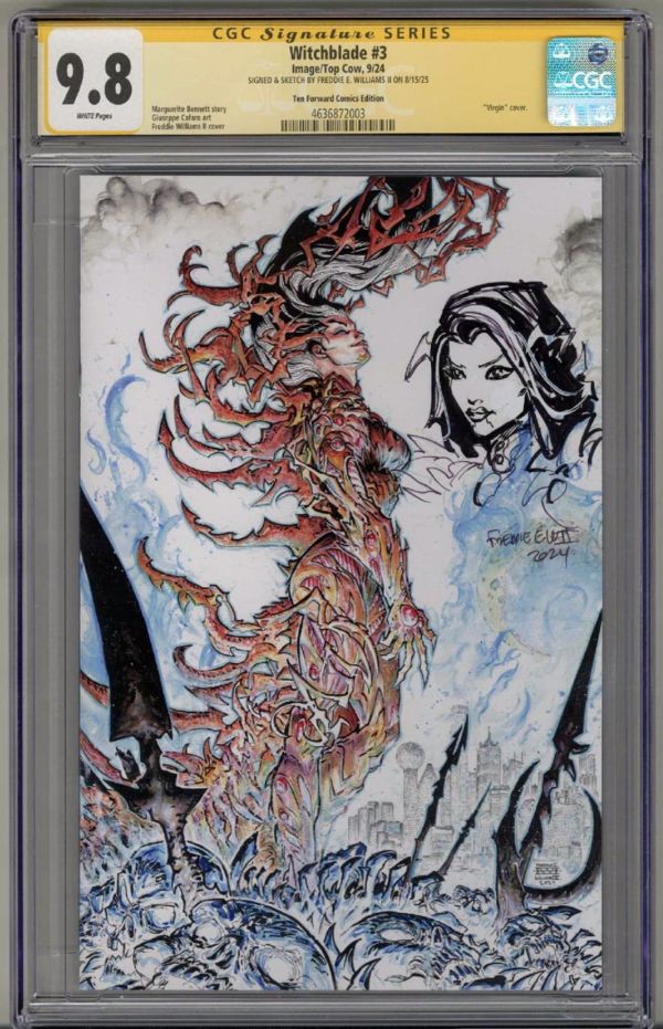 Image for WITCHBLADE #3 CGC 9.8 SS SIGNED REMARK SKETCH FREDDIE E. WILLIAMS VIRGIN POP 1