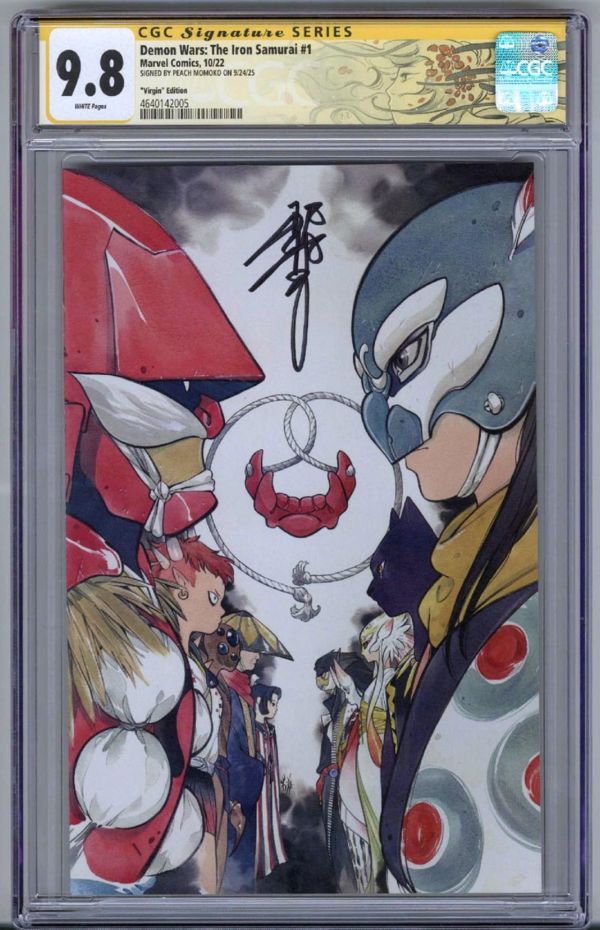 Image for DEMON WARS: IRON SAMURAI #1 CGC 9.8 SS SIGNED PEACH MOMOKO VIRGIN COVER POP 14