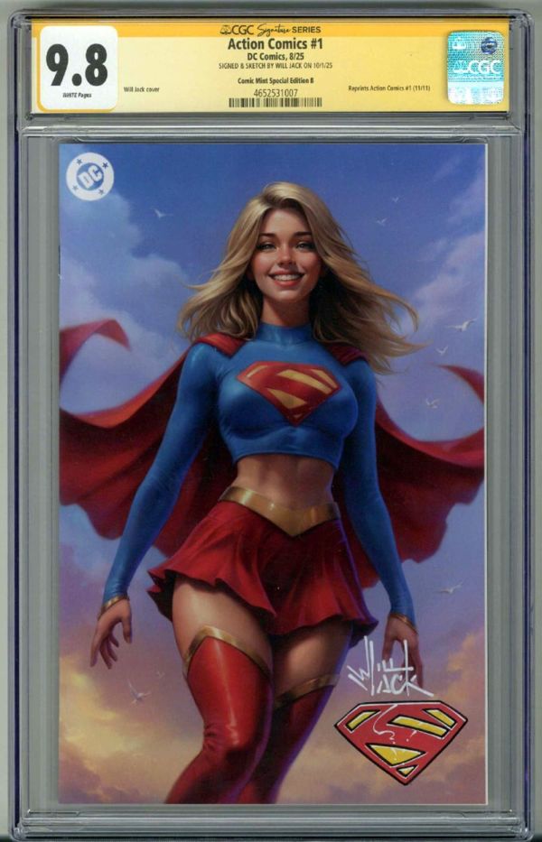 Image for ACTION COMIC #1 CGC 9.8 SS SIGNED REMARK SKETCH WILL JACK VARIANT COVER LOW POP