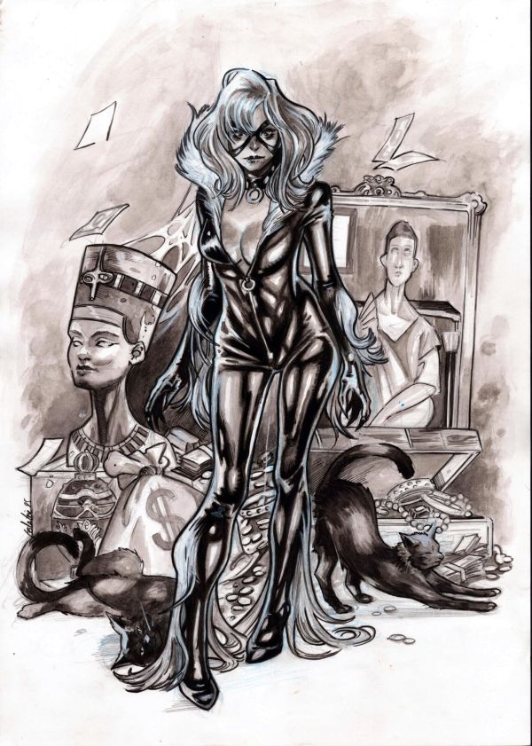Image for Black Cat Original Art - Leila Leiz
