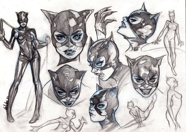 Image for Catwoman Character Sheet Original Art - Leila Leiz