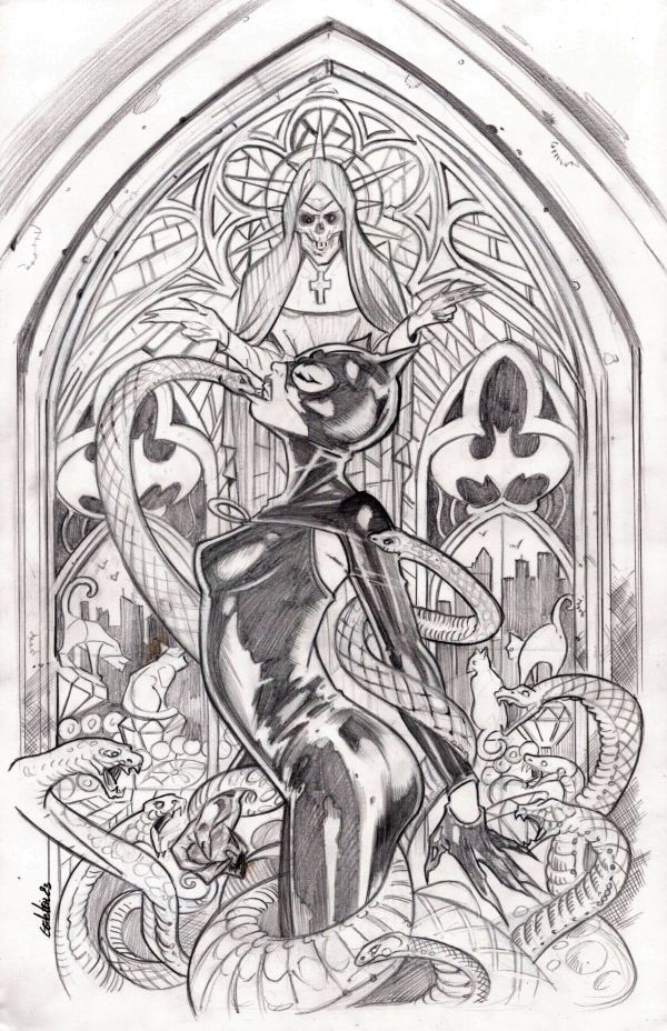 Image for Catwoman Knight Terror Original Cover Art - Leila Leiz