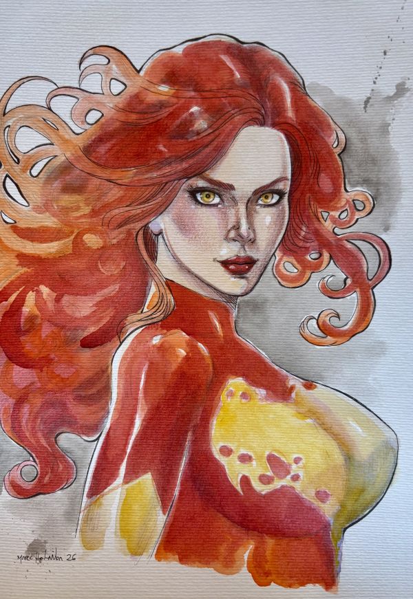 Image for Jean Grey Watercolor Illustration 9x12