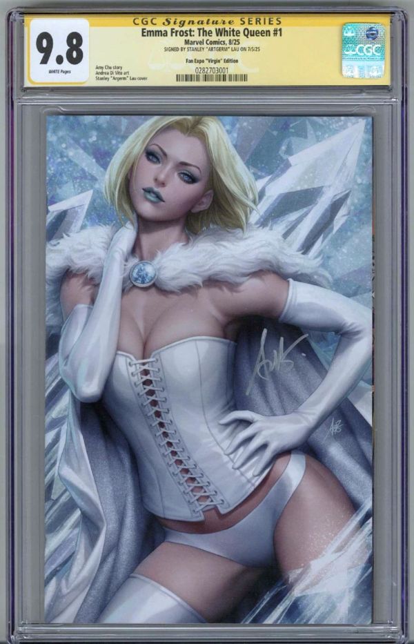 Image for EMMA FROST: THE WHITE QUEEN #1 CGC 9.8 SS SIGNED STANLEY ARTGERM LAU VIRGIN ED