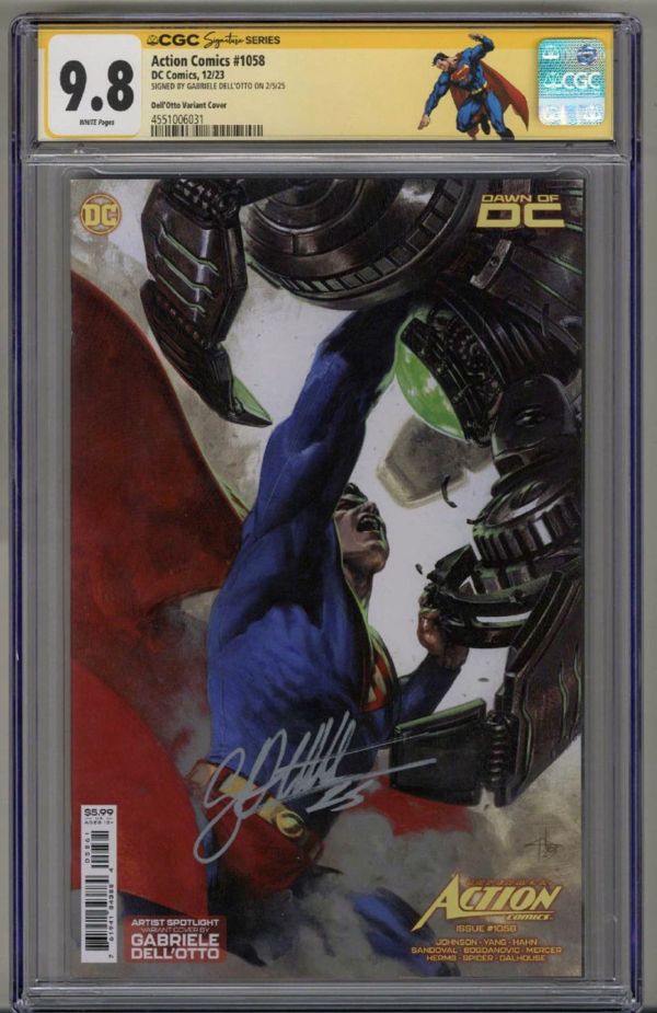 Image for ACTION COMICS #1058 CGC 9.8 SS SIGNED GABRIELE DELL'OTTO VARIANT SUPERMAN POP 11