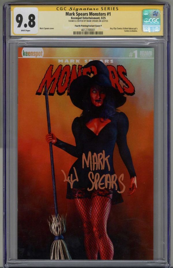 Image for MARK SPEARS MONSTERS #1 CGC 9.8 SS SIGNED REMARK MARK SPEARS VARIANT POP 10 RARE