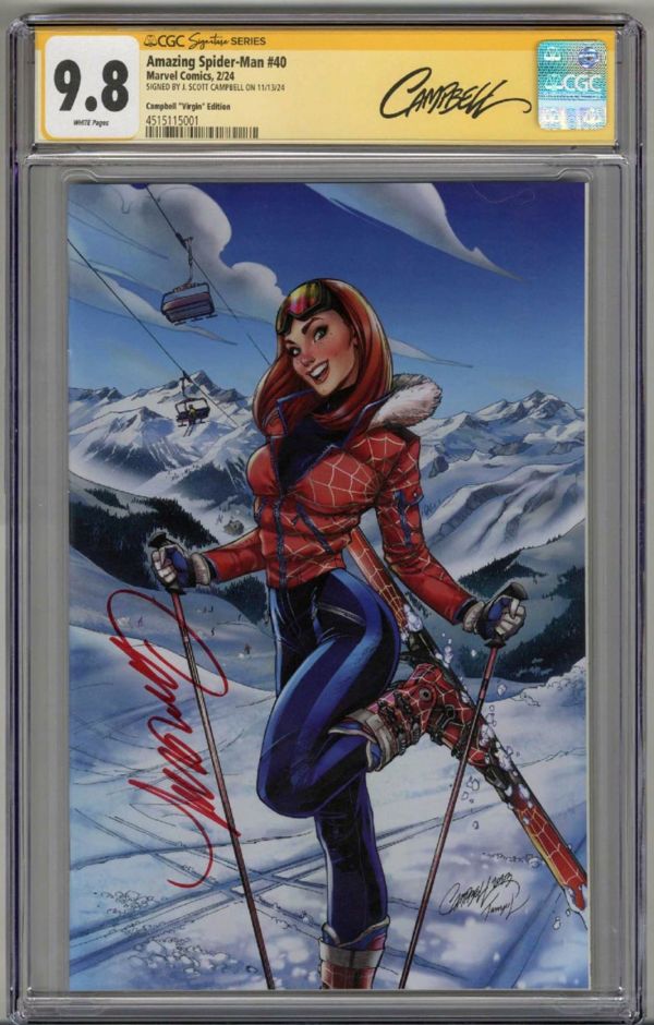 Image for AMAZING SPIDER-MAN #40 CGC 9.8 SS SIGNED J. SCOTT CAMPBELL VIRGIN LOW POP 17
