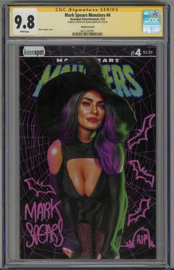 Image for MARK SPEARS MONSTERS #4 CGC 9.8 SS SIGNED REMARK MARK SPEARS VARIANT COVER POP 5