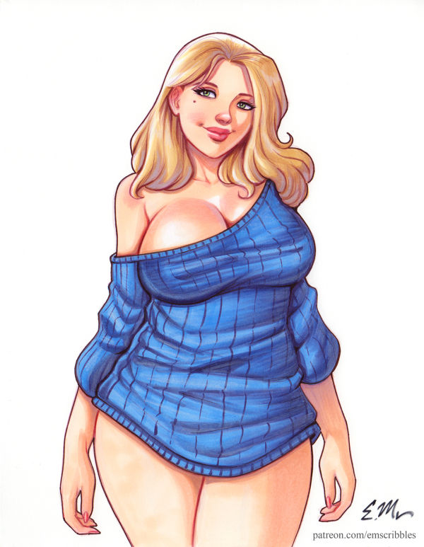 Image for Blue Sweater Pin-Up