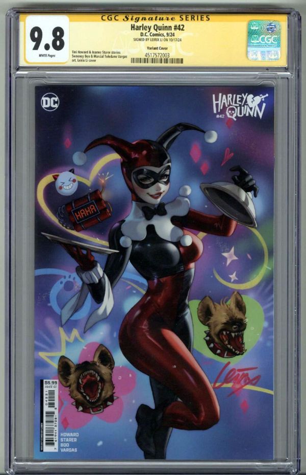Image for HARLEY QUINN #42 CGC 9.8 SS SIGNED LESLEY LEIRIX LI VARIANT COVER LOW POP 5 RARE