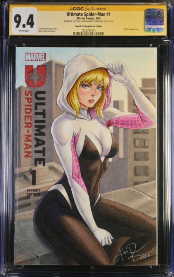 Image for Ultimate Spider-Man #1 CGC 9.4 Signed by Aledraw 