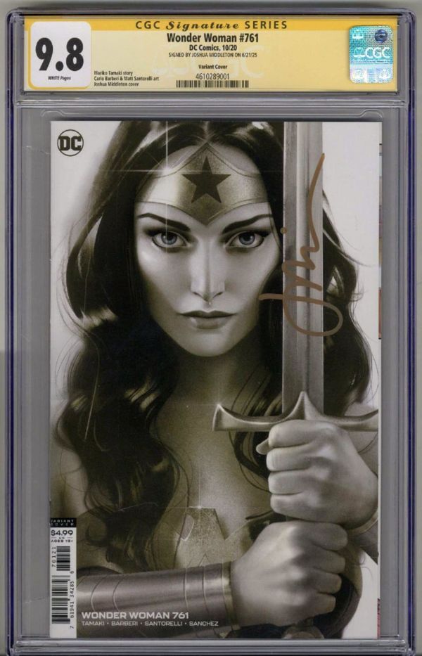 Image for WONDER WOMAN #761 CGC 9.8 SS SIGNED JOSHUA MIDDLETON VARIANT COVER LOW POP RARE