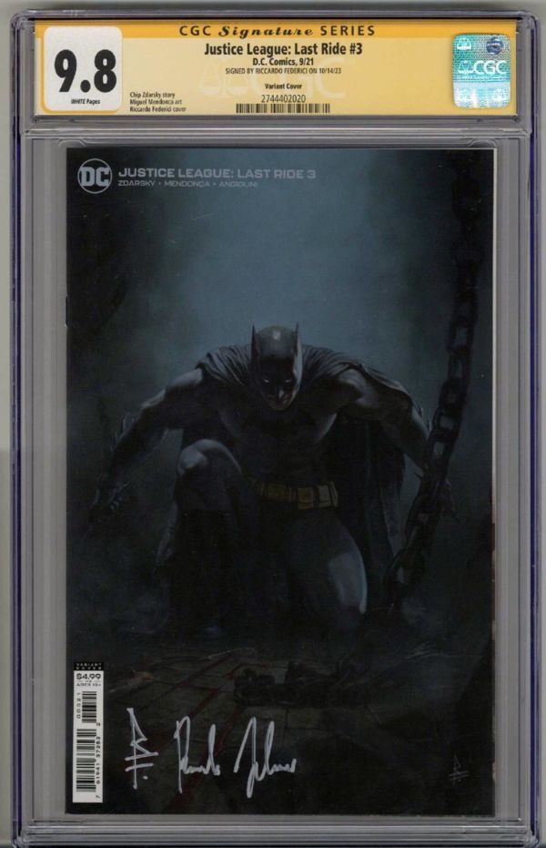 Image for JUSTICE LEAGUE: LAST RIDE #3 CGC 9.8 SS SIGNED RICCARDO FEDERICI BATMAN POP 2