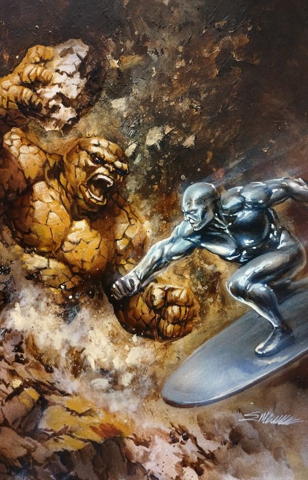 Image for The thing vs silver Surfer acrylics 