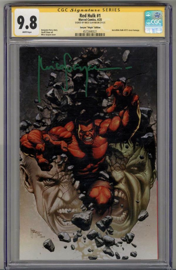 Image for RED HULK #1 CGC 9.8 SS SIGNED MICO SUAYAN VIRGIN VARIANT COVER POP 12 RARE