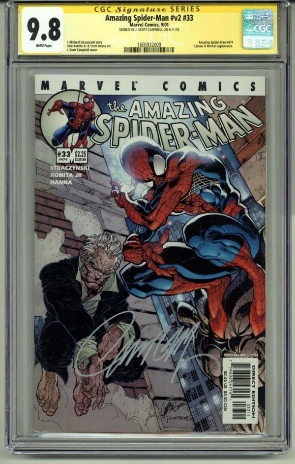 Image for AMAZING SPIDER-MAN V2 #33 CGC 9.8 SS SIGNED J. SCOTT CAMPBELL LOW POP 16 RARE