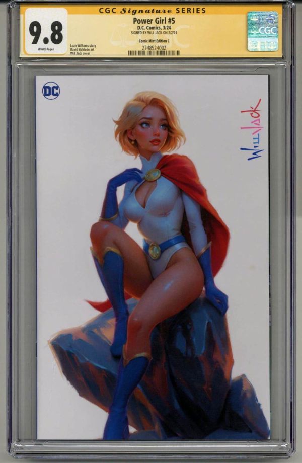 Image for POWER GIRL #5 CGC 9.8 SS SIGNED WILL JACK MEGACON VIRGIN VARIANT INFINITY RARE