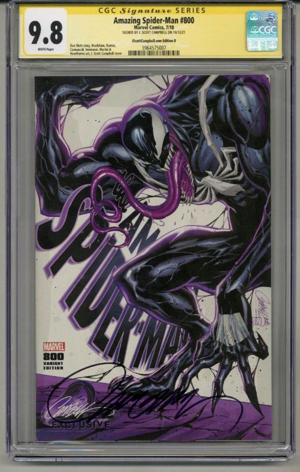 Image for AMAZING SPIDER-MAN #800 CGC 9.8 SS SIGNED J SCOTT CAMPBELL VENOM VARIANT EDITION