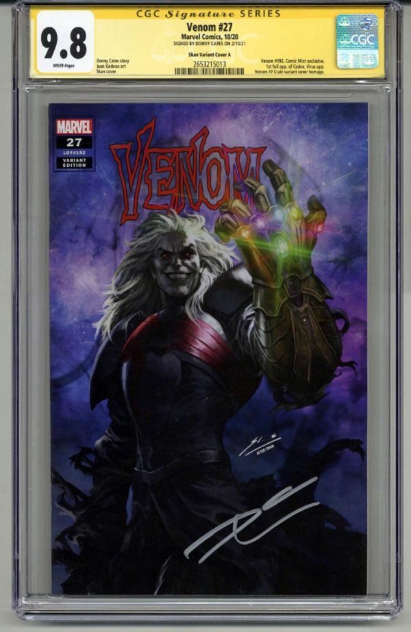 Image for VENOM #27 CGC 9.8 SS SIGNED DONNY CATES SKAN VARIANT COVER A COMIC MINT EDITION