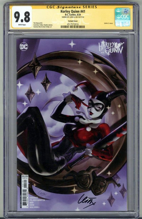 Image for HARLEY QUINN #41 CGC 9.8 SS SIGNED LESLEY LEIRIX LI VARIANT COVER LOW POP RARE