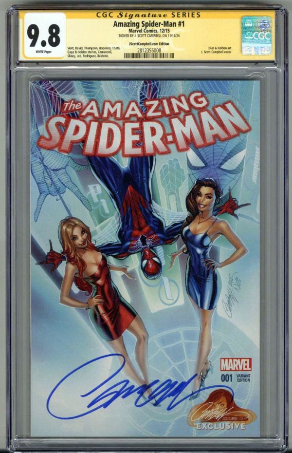 Image for AMAZING SPIDER-MAN #1 CGC 9.8 SS SIGNED J. SCOTT CAMPBELL VARIANT EDITION RARE