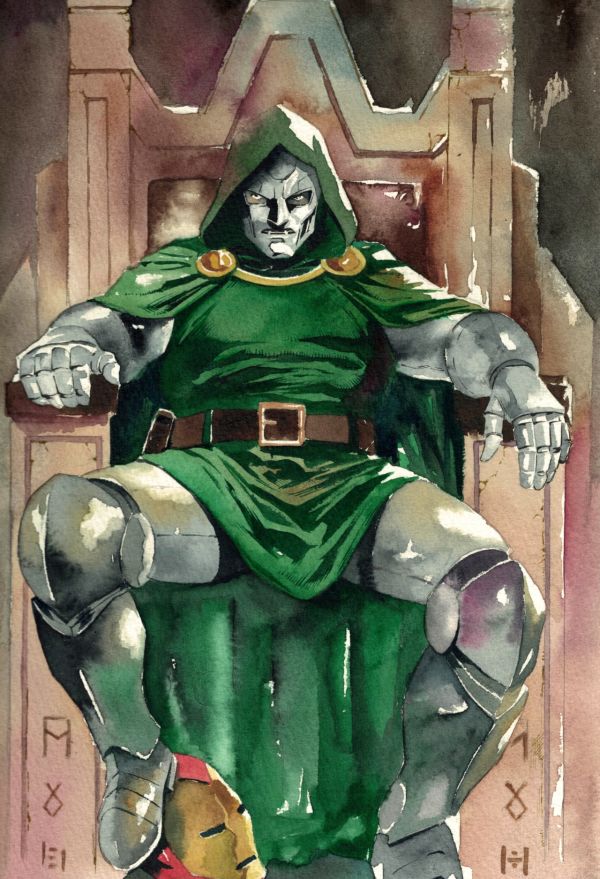 Image for Doctor Doom Watercolor Throne Illustration