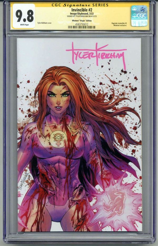Image for INVINCIBLE #2 CGC 9.8 SS SIGNED TYLER KIRKHAM ATOM EVE WHATNOT VIRGIN EDITION